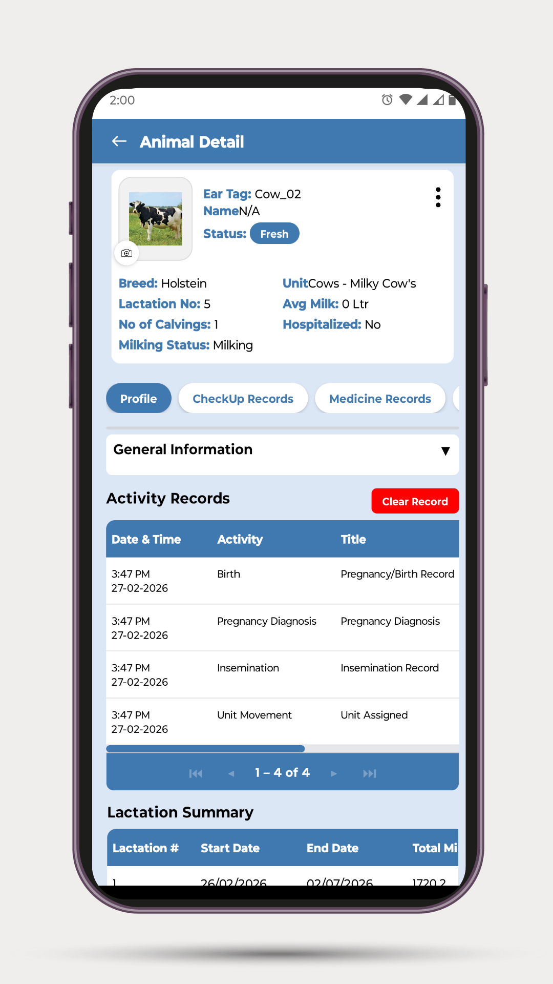 Lacto System App screenshot 2